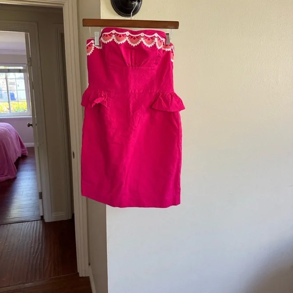 Lily Pulitzer Maybell Pinwheel Hot Pink Strapless Dress - Picture 4 of 5